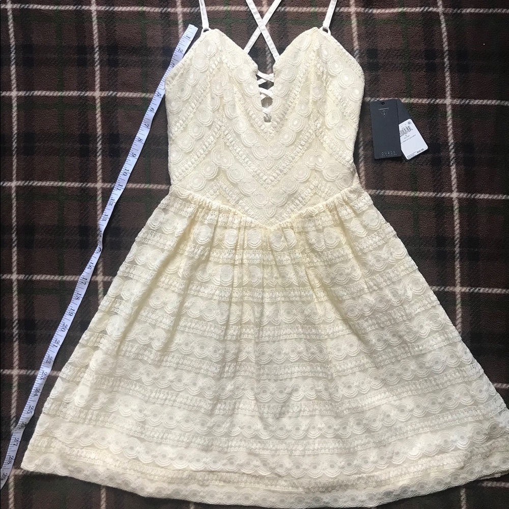Guess off white lace dress size 2
